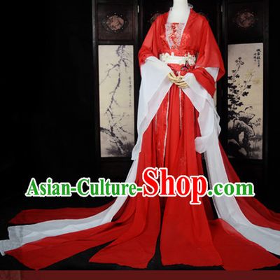 Traditional Chinese Classical Red White Bridal Wedding Dresses for Women