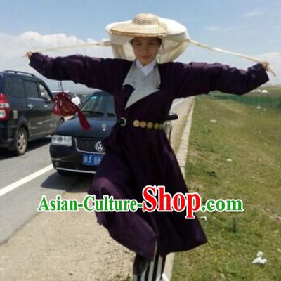Ancient Chinese Swordswoman Costume and Hat Complete Set for Women or Girls