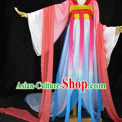 Traditional Chinese Classical Fairy Costumes Complete Set with Long Tail