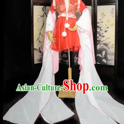Long Sleeves Ancient Chinese Classical Dance Costume Complete Set for Women or Girls