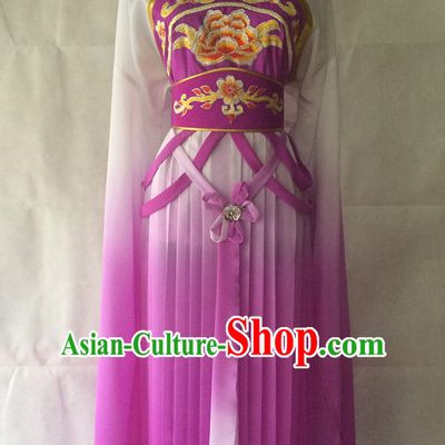 Ancient Chinese Opera Embroidered Flower Long Sleeves Costumes Complete Set for Women