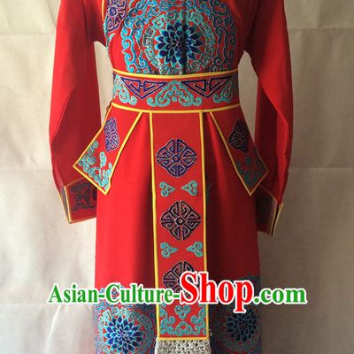 Ancient Chinese Opera Embroidered General Costumes Complete Set for Men