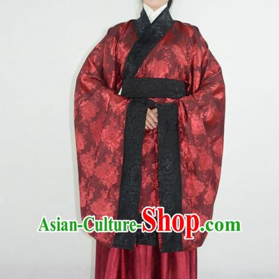 Ancient Chinese Han Dynasty Hanfu Garment and Hair Accessories Complete Set for Women