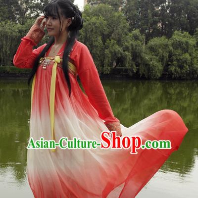 Ancient Chinese Tang Dynasty Hanfu Garment Clothing and Hair Accessories Complete Set for Women