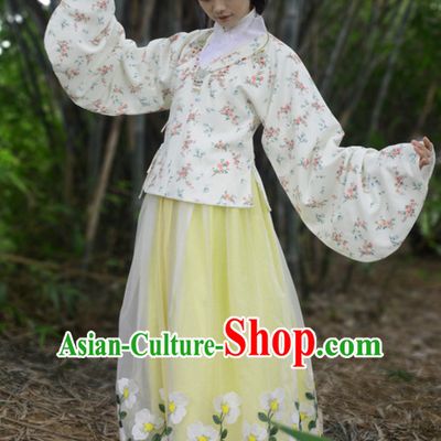 Ancient Chinese Song Dynasty Clothing and Hair Accessories Complete Set for Women