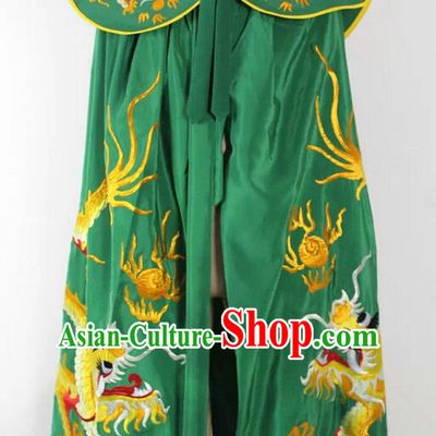 Ancient Chinese Opera Embroidered Dragon Mantle Cape Complete Set for Men