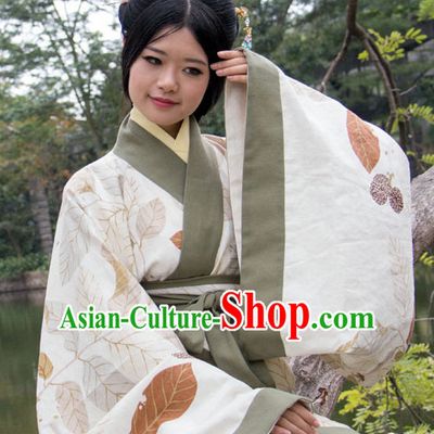 Ancient Chinese Han Dynasty Clothing and Hair Accessories Complete Set for Women