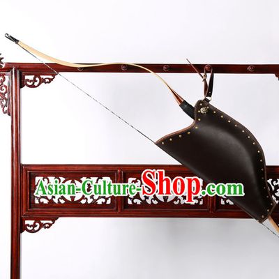 Chinese Traditinoal Handmade Leather Arrow Bags Hanfu Props Decorations
