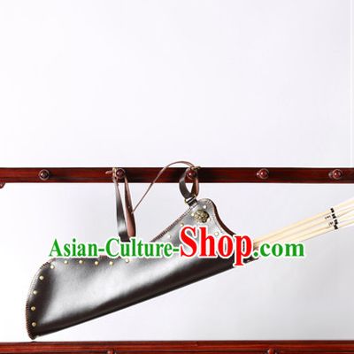 Chinese Ancient Handmade Leather Arrow Bags Hanfu Props Decorations