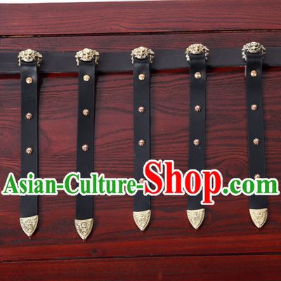 Chinese Ancient Handmade Jade Leather Hanfu Belt