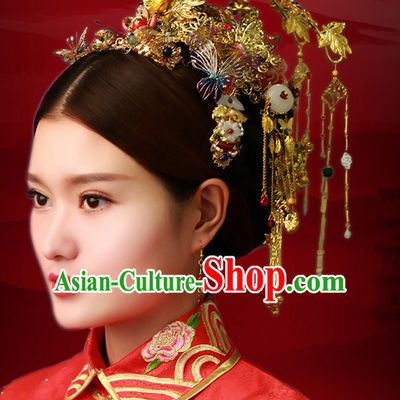 Traditional Chinese Brides Wedding Hair Jewelry Headpieces