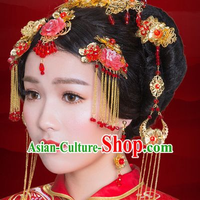 Traditional Chinese Princess Brides Wedding Headwear Phoenix Crown Coronet