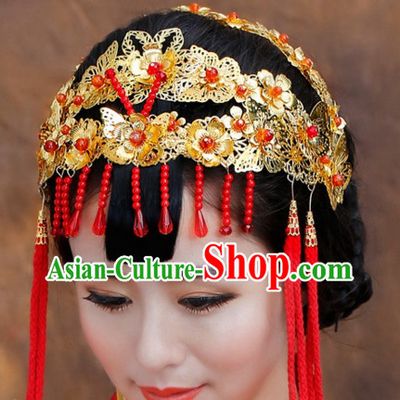 Traditional Chinese Style Princess Empress Queen Brides Wedding Headpieces Hair Fascinators Jewelry Decorations Hairpins Phoenix Crown Coronet