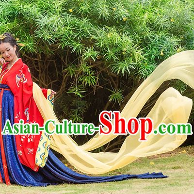 Chinese Traditional Wedding Clothing Hanfu Costume Han Fu Clothing for Sale and Hair Jewelry Complete Set