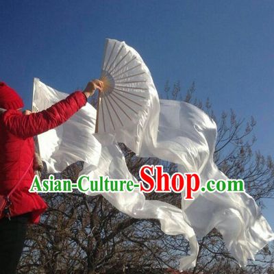 1.5 Meters Pure White Long Silk Dance Ribbons