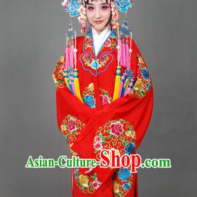 Ancient Chinese Opera Wedding Dress and Phoenix Coronet Complete Set for Brides