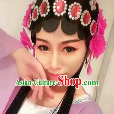 Chinese Opera Hair Accessories Headwear Headdress Hair Accessory Wig Set