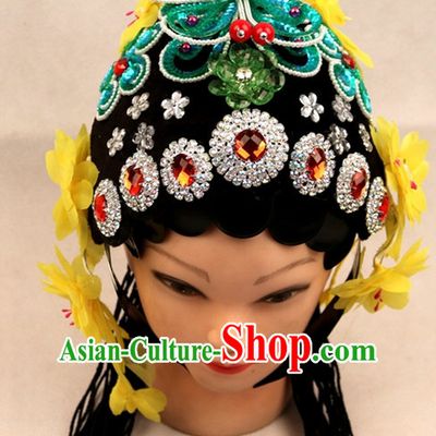Chinese Opera Hair Accessories Headwear Headdress Hair Accessory Wig Set for Women or Girls