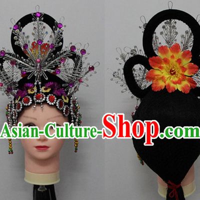 Chinese Opera Hair Accessories Headwear Headdress Hair Accessory Wig Set for Women or Girls