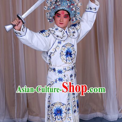 Embroidered Chinese Classic Peking Opera Wusheng Costume Beijing Opera Military Character Costumes Complete Set for Adults Kids Men Girls