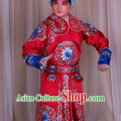 Embroidered Chinese Classic Peking Opera Wusheng Costume Beijing Opera Military Character Costumes Complete Set for Adults Kids Men Girls