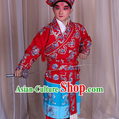 Top Embroidered Chinese Classic Peking Opera Wusheng Costume Beijing Opera Wu Sheng Fighting Costumes Complete Set for Adults Kids Men Boys