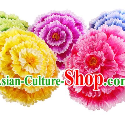 40 Inches Yellow Professional Stage Performance Large Peony Flower Umbrella