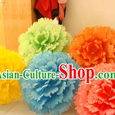 28 Inches Yellow Professional Stage Performance Large Peony Flower Umbrella