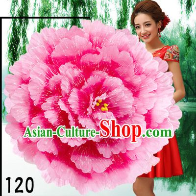 47 Inches Yellow Professional Stage Performance Large Peony Flower Umbrella