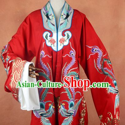 Top Embroidered Chinese Classic Peking Opera Female Costume Beijing Opera Long Phoenix Robe Costumes Complete Set for Adults Kids Women Girls
