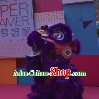 Chinese Folk Arts Natural Wool Lion Dance Costumes Complete Set