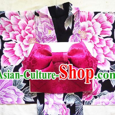 Top Authentic Traditional Japanese Kimonos Kimono Dress Yukata Clothing Robe Garment Complete Set for Women Ladies Girls