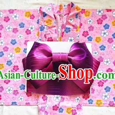 Traditional Japanese Kimono Fashion Furisode Yukata Clothing Stain Robe Dress online Complete Set for Women
