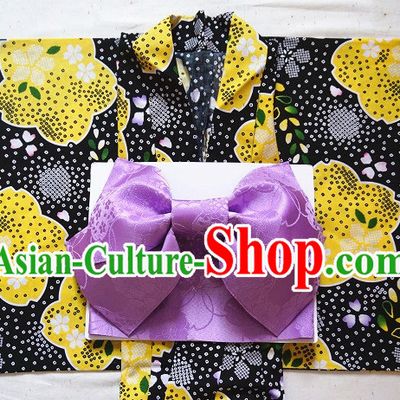 Traditional Japanese Kimono Fashion Furisode Yukata Clothing Stain Robe Dress online Complete Set for Women