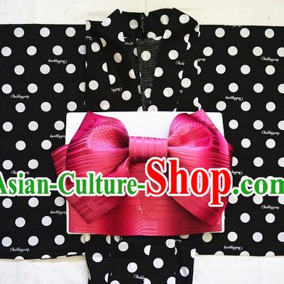 Traditional Japanese Kimono Fashion Furisode Yukata Clothing Robe Dress online Complete Set for Women