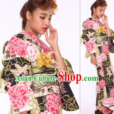 Top Authentic Traditional Japanese Kimonos Kimono Dress Yukata Clothing Robe online Complete Set for Women