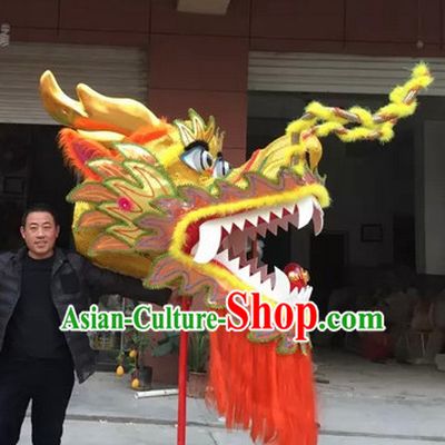Yellow Chinese Spring Festival Big Display or Play Handmade Dragon Head