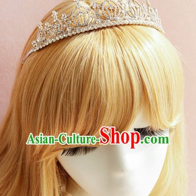 Romantic Bridal Princess Crown Hair Accessories Hair Jewelry and Necklace Set