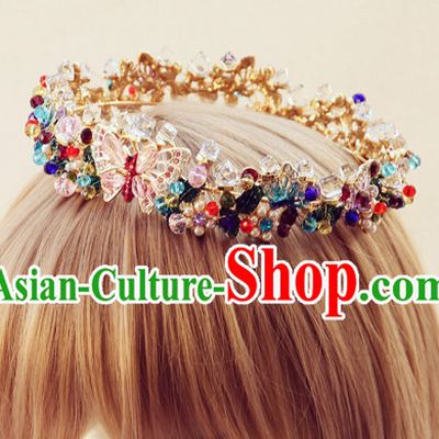 Romantic Bridal Princess Royal Crown Hair Accessories Hair Jewelry Headwear