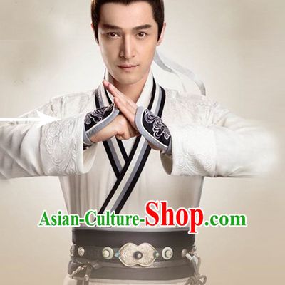 Ancient Chinese Hero Costumes Swordsman Hanfu Clothing Complete Set for Men and Teenagers