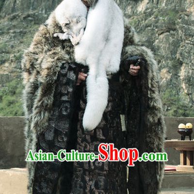 Ancient Chinese Palace Nobleman Costumes Garment Clothing and Hat Complete Set for Men