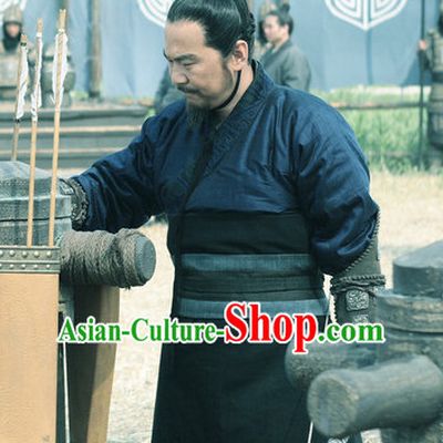 Ancient Chinese Three Kingdoms Cao Cao Costumes Garment Clothing and Coronet Complete Set for Men