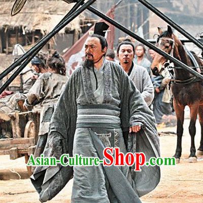 Ancient Chinese Wise Man Confucius Costumes Garment Clothing and Helmet Complete Set