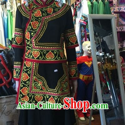 Chinese Folk Ethnic Traditional Suits and Hat Complete Set for Women