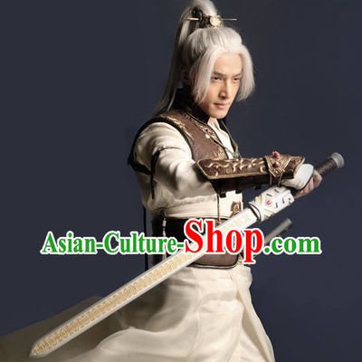 Chinese Ancient Swordsman Costume Clothes Complete Set for Men