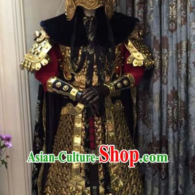 Ancient Chinese Emperor Armor Body Armors Royal Dresses Imperial Princess Robe Clothes Complete Set