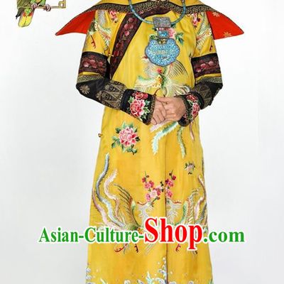 Empress Qing Dynasty Embroidered Robe Dresses Imperial Robe Clothes Set