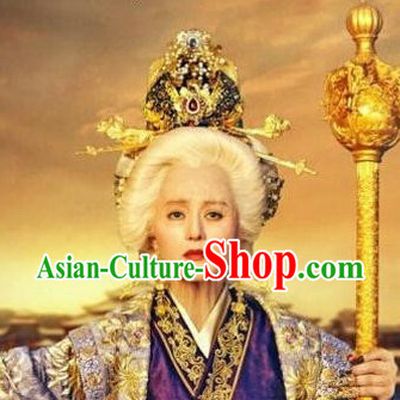 Ancient Chinese Tang Dynasty Wu Zetian Emperor Royal Crown Head Pieces Hat