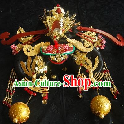 Ancient Chinese Tang Dynasty Wu Zetian Emperor Royal Crown Head Pieces Hat