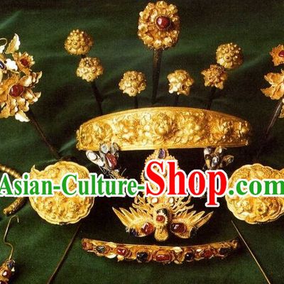 Ming Dynasty Female Empress Headpieces Hair Accessories Set